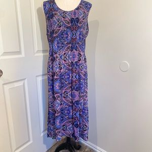 Croft and barrow plus size Xlg blue bohemian print dress like new
